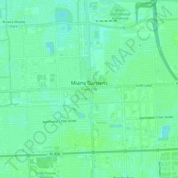 Carol City地形图、海拔、地势