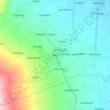 Goa地形图、海拔、地势