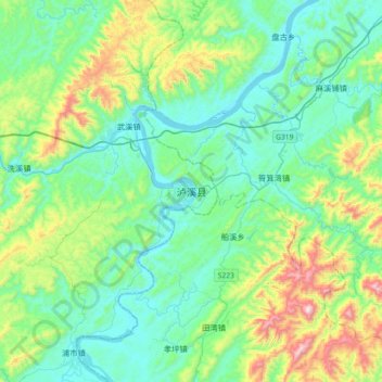泸溪县地形图、海拔、地势