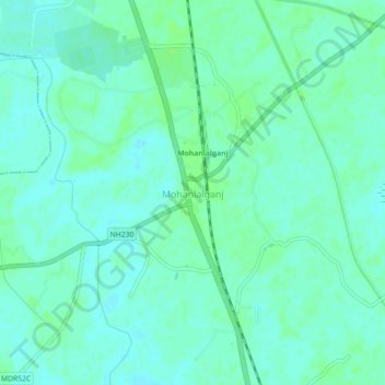 Mohanlalganj地形图、海拔、地势