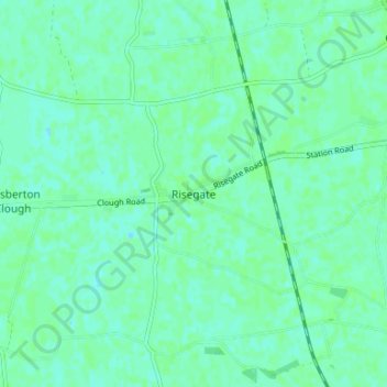 Risegate地形图、海拔、地势