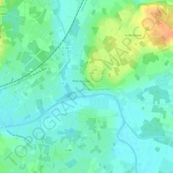 La Touche地形图、海拔、地势