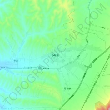 静升镇地形图、海拔、地势
