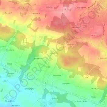 Lostihuel地形图、海拔、地势