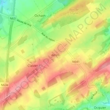 Atrin地形图、海拔、地势