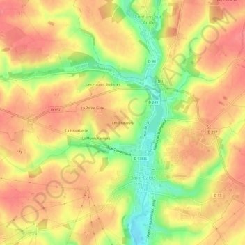 Les Beauvais地形图、海拔、地势
