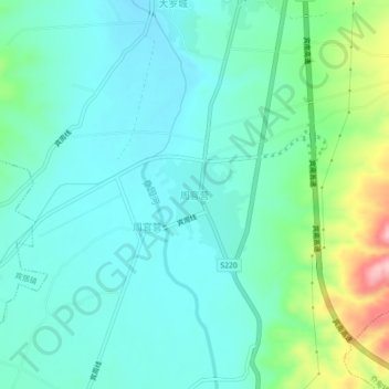 周官营地形图、海拔、地势