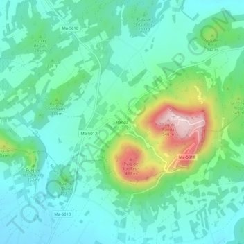 Randa地形图、海拔、地势