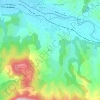 Brette地形图、海拔、地势