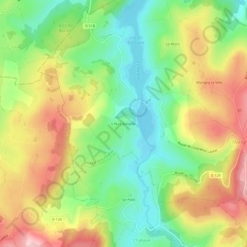 L'Huis Bargeot地形图、海拔、地势