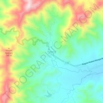 Kirang地形图、海拔、地势