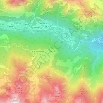 Contissart地形图、海拔、地势
