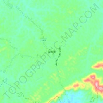 百济镇地形图、海拔、地势