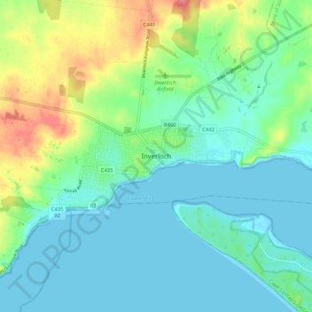 Inverloch地形图、海拔、地势