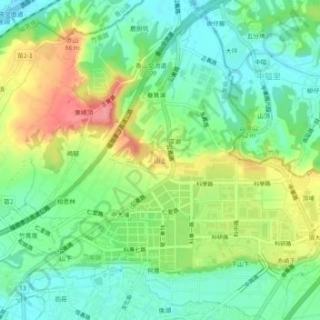 山上地形图、海拔、地势
