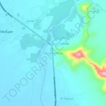Desmotadora地形图、海拔、地势