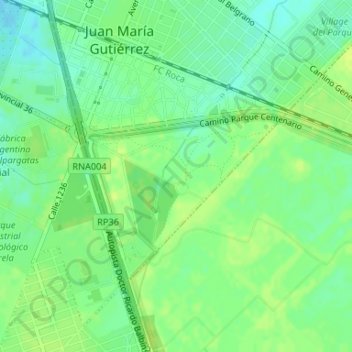 Parque Pereyra Iraola地形图、海拔、地势