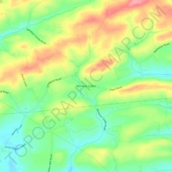 Windsor Castle地形图、海拔、地势