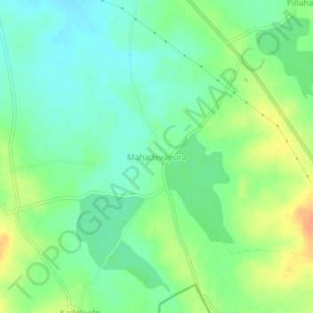 Mahadevapura地形图、海拔、地势