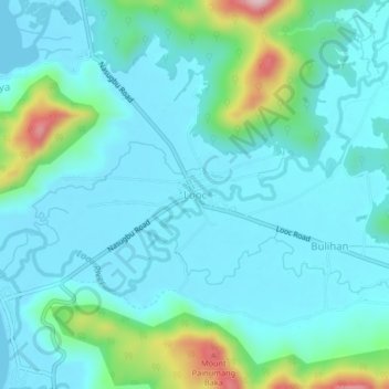 Looc地形图、海拔、地势