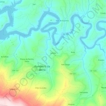 Lomba地形图、海拔、地势