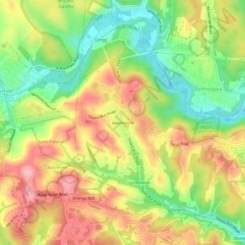 Beechmont地形图、海拔、地势