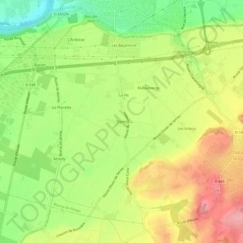 Tépier地形图、海拔、地势
