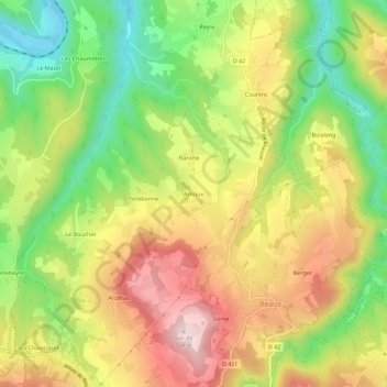 Arnoux地形图、海拔、地势