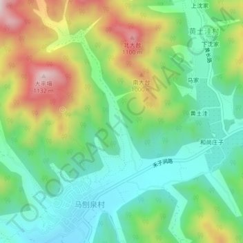 马刨泉东沟地形图、海拔、地势