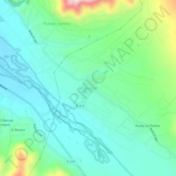 Altovalsol地形图、海拔、地势