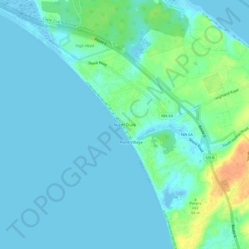 North Truro地形图、海拔、地势
