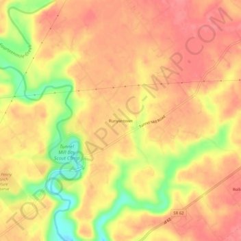 Runyantown地形图、海拔、地势
