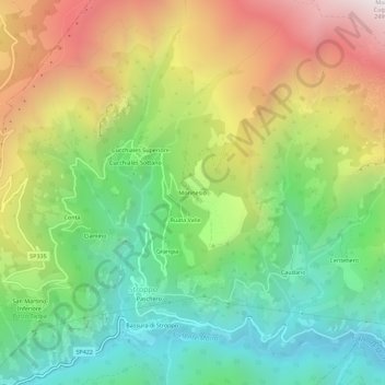 Morinesio地形图、海拔、地势
