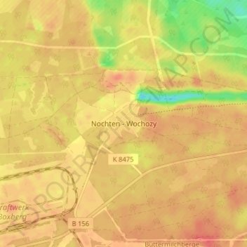 Nochten地形图、海拔、地势