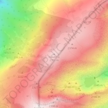 Calvitero地形图、海拔、地势