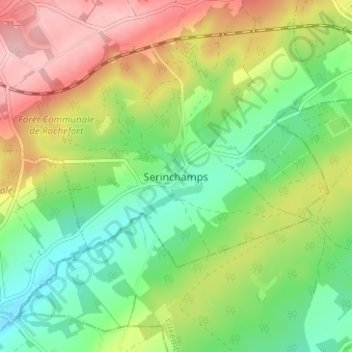 Serinchamps地形图、海拔、地势