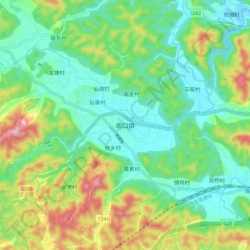 南口镇地形图、海拔、地势