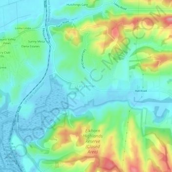 Las Lomas地形图、海拔、地势