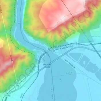 龙门古镇地形图、海拔、地势