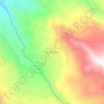 Capachique地形图、海拔、地势