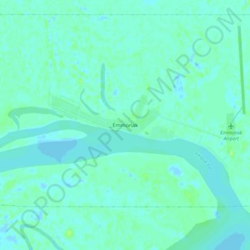 Emmonak地形图、海拔、地势