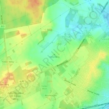 Osterberg地形图、海拔、地势