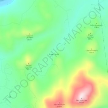 Green Street地形图、海拔、地势