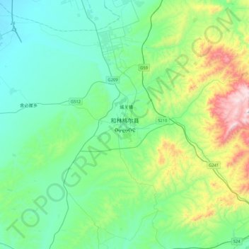 和林格尔县地形图、海拔、地势