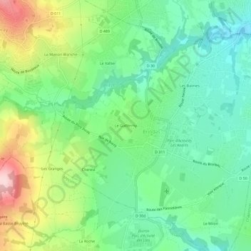 Le Guillermy地形图、海拔、地势