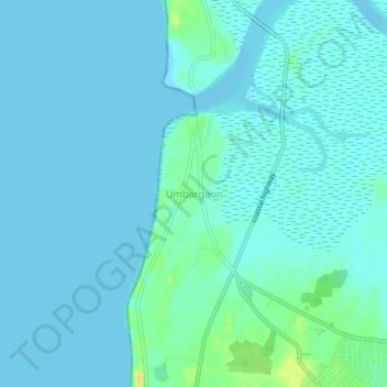Umbargaon地形图、海拔、地势