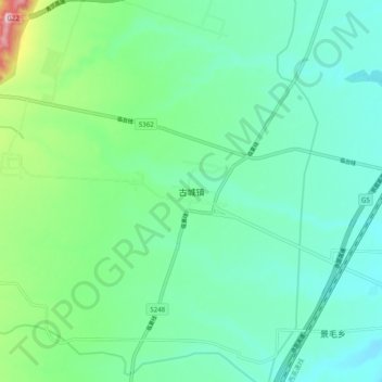 古城镇地形图、海拔、地势