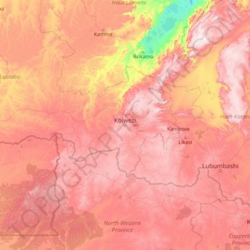 Lualaba地形图、海拔、地势