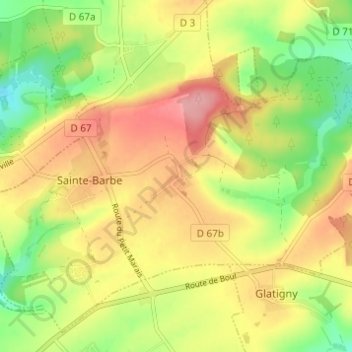 Cheuby地形图、海拔、地势
