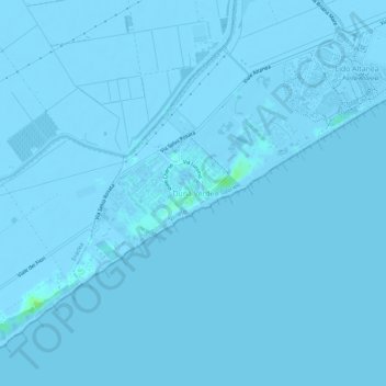 Duna Verde地形图、海拔、地势